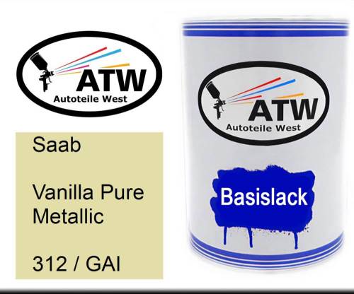 Saab, Vanilla Pure Metallic, 312 / GAI: 500ml Lackdose, von ATW Autoteile West.